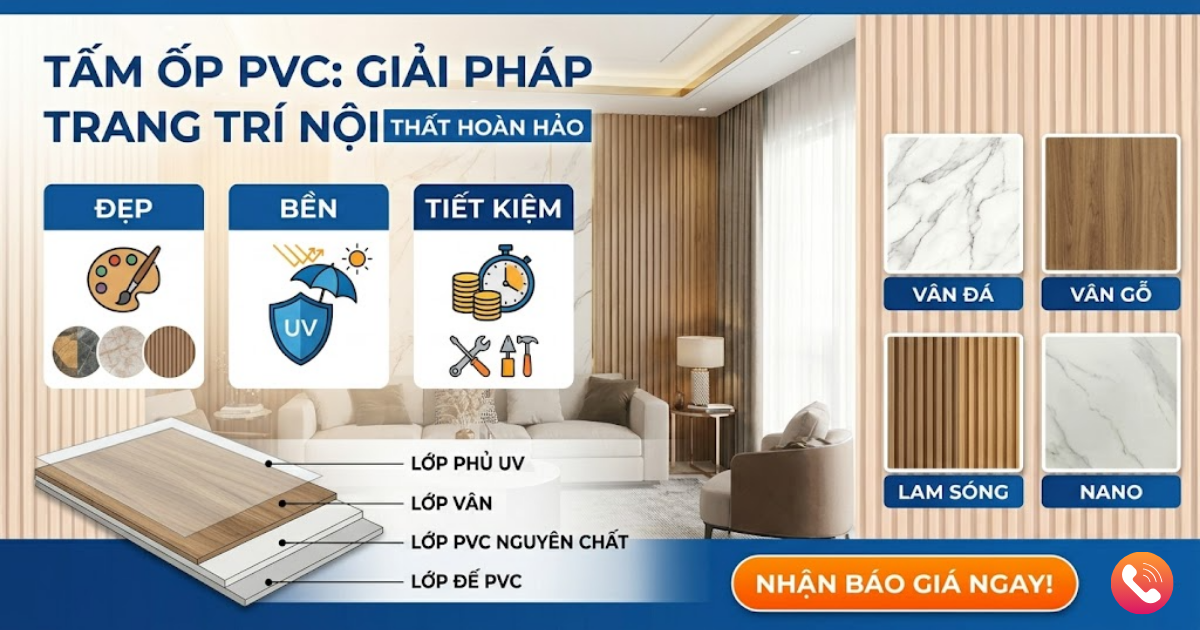 Tấm ốp PVC là gì? Xu hướng trang trí nội thất bền - đẹp
